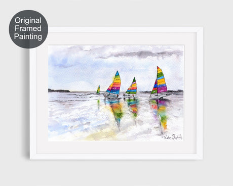 Sailing in the Harbour - Colourful nautical art inspired by Poole Harbour