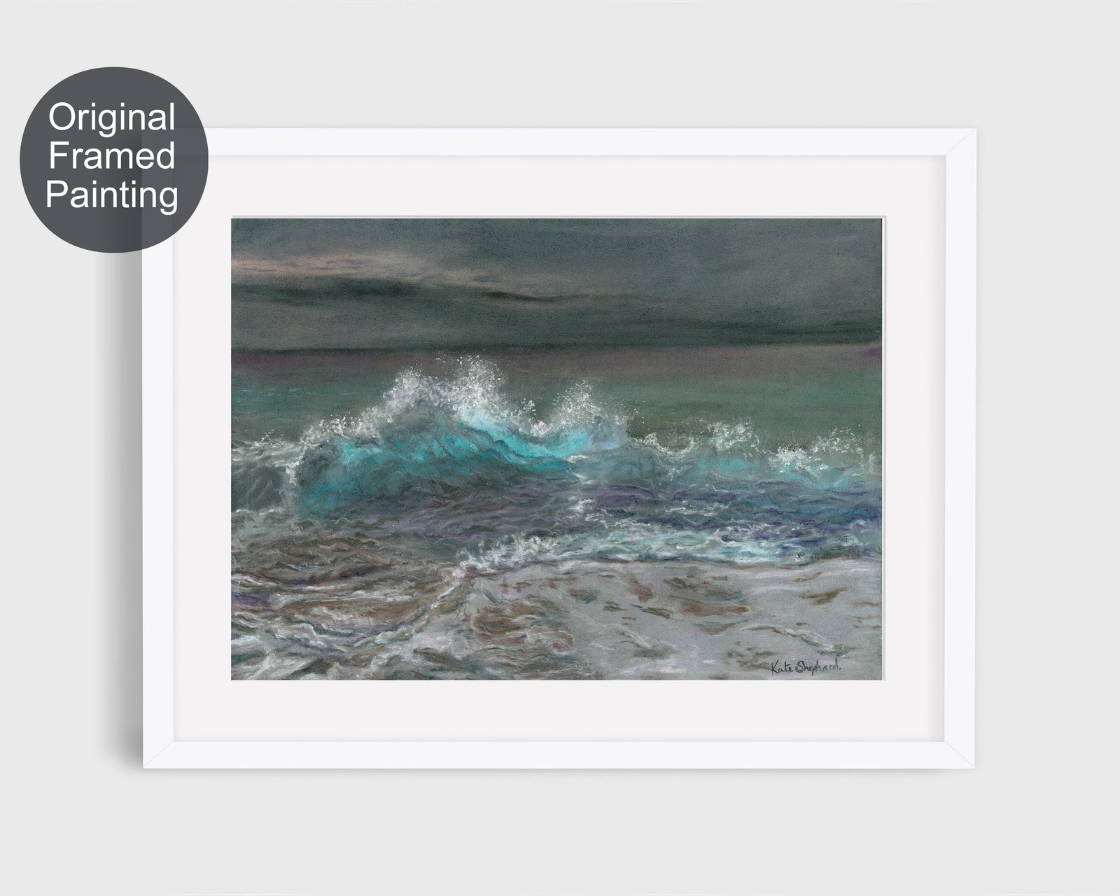 A peaceful yet dynamic depiction of a glowing wave.