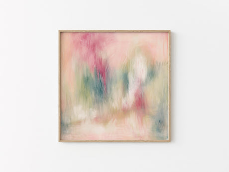 A vibrant series of abstract paintings filled with bold colours and energetic shapes, radiating joy and positivity.