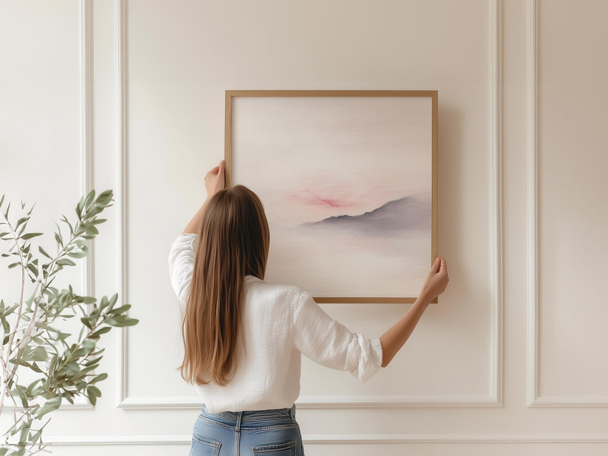 Blushing horizon wall art for contemporary spaces.