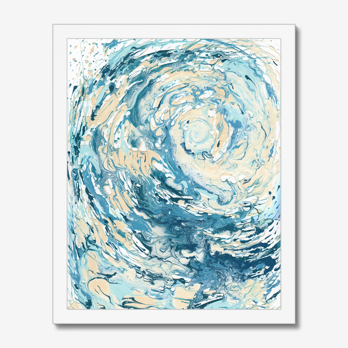 'Wave I' Blue Wave Wall Art Ocean Artwork for Coastal Decor Bedroom Ideas, Abstract Crashing Wave Art Sea Print Ocean & Beach Lover Gift Idea