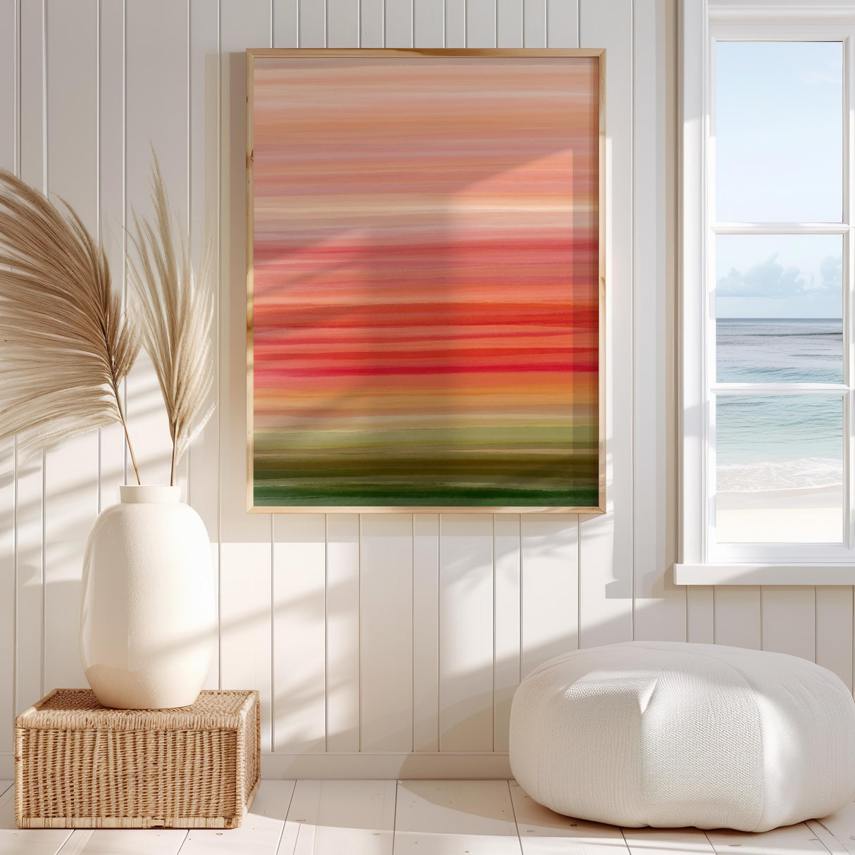 Warm and inviting abstract painting inspired by autumn’s changing leaves.