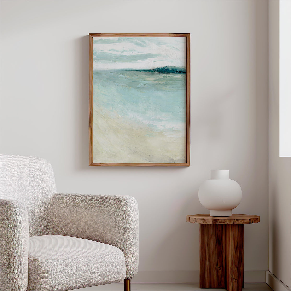 'Bramble Bush Bay Shores' – Peaceful wall decor with beach scene.