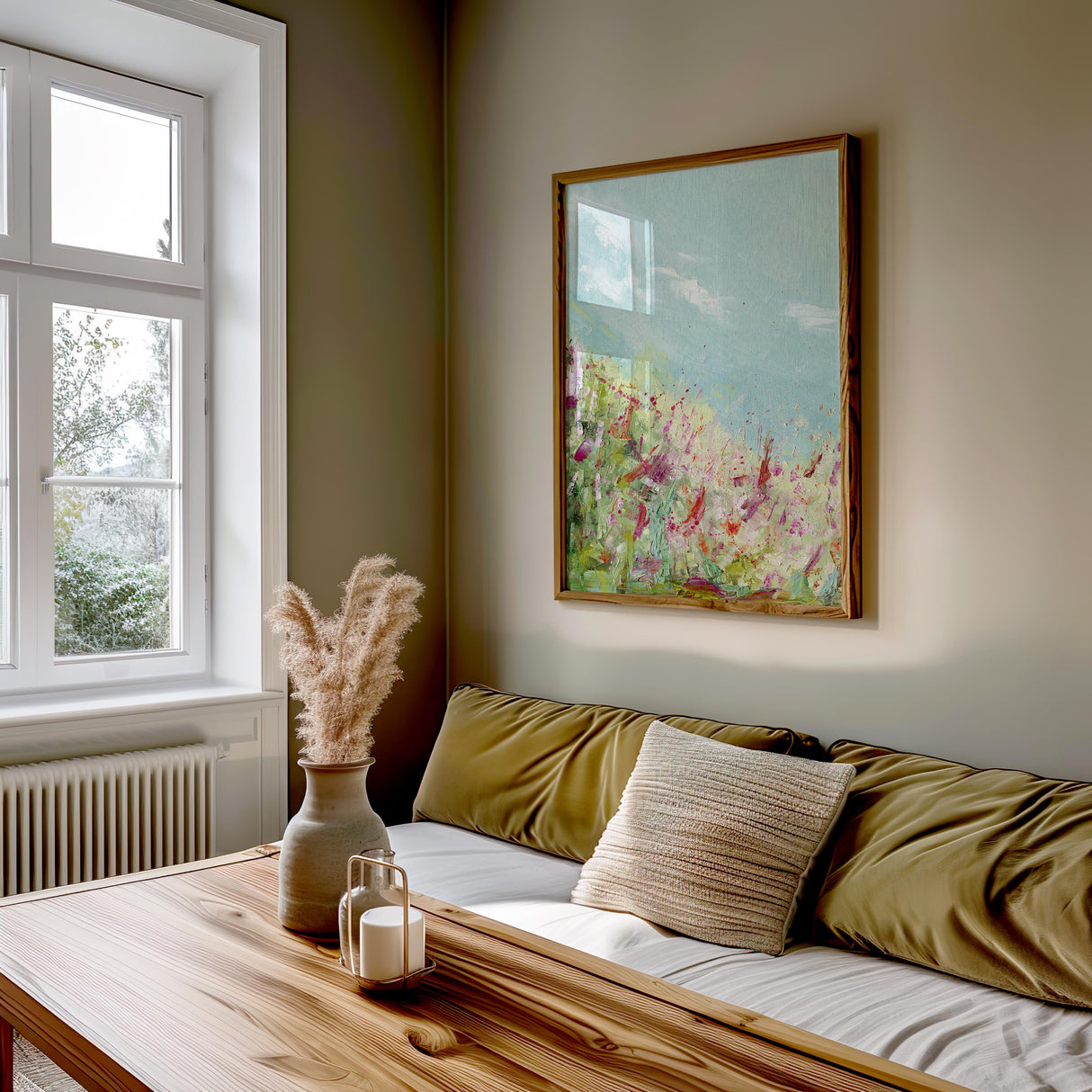 ‘Colours of the Field’ – Colourful art print bringing joy and exuberance into your home.