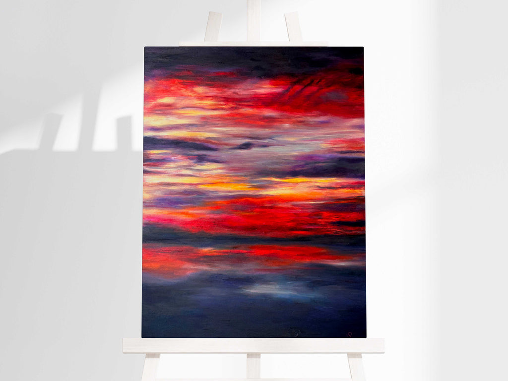 Abstract seascape canvas wall art, Living Room Art for Walls, Large oil painting for living room decor, abstract seascape