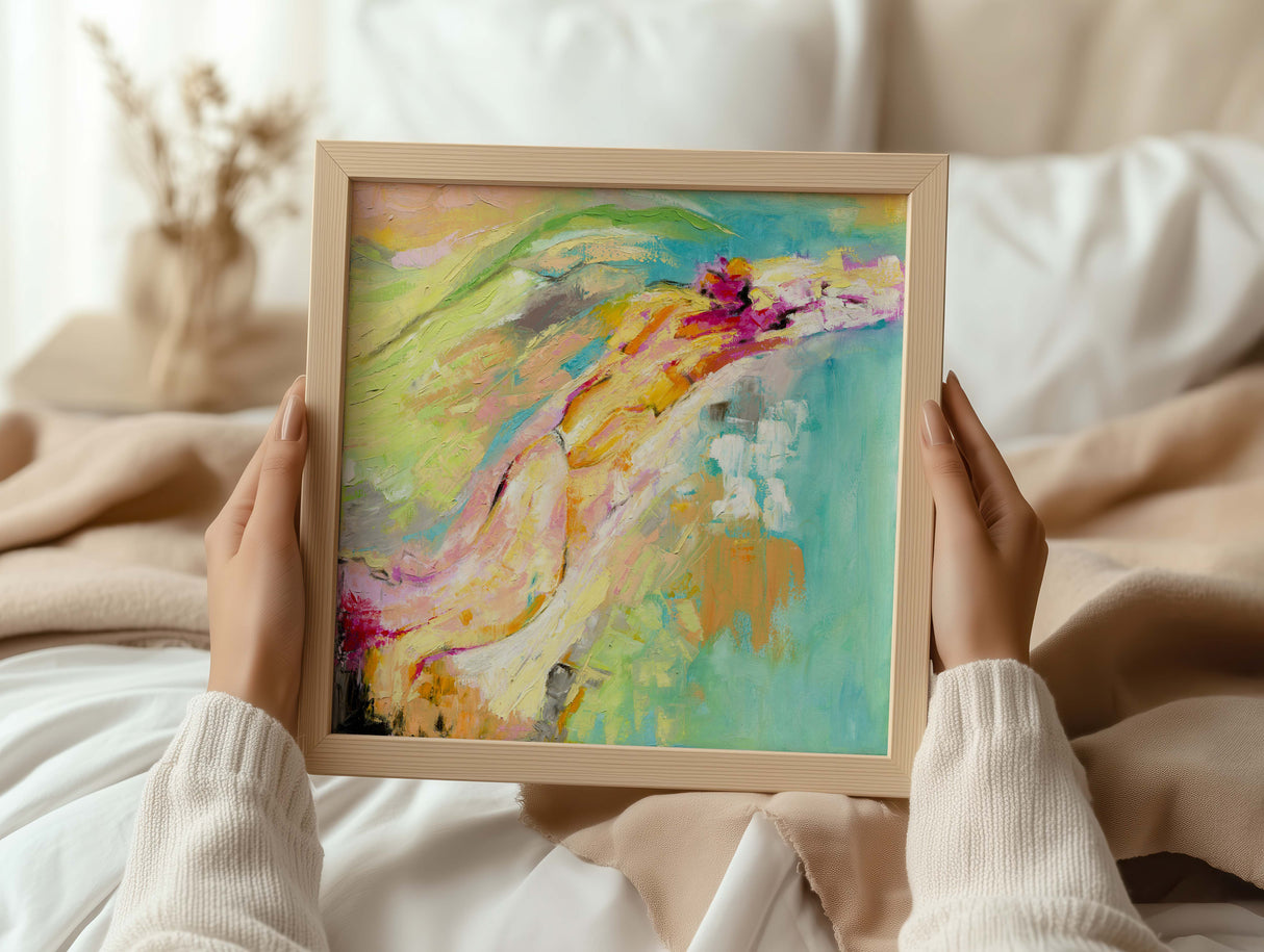 Artistic wall print inspired by coastal summer colours.