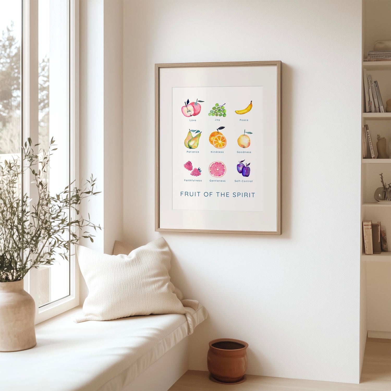 Faith based Fruit Of The Spirit wall art print, a meaningful Christian gift idea