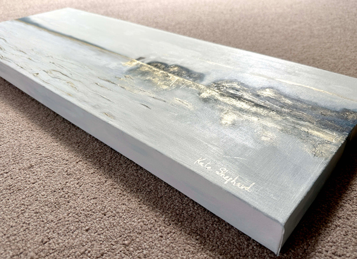 'Old Harry Reflections' - Original Dorset Seascape Painting, Jurassic Coast Wall Art Living Room Statement Piece