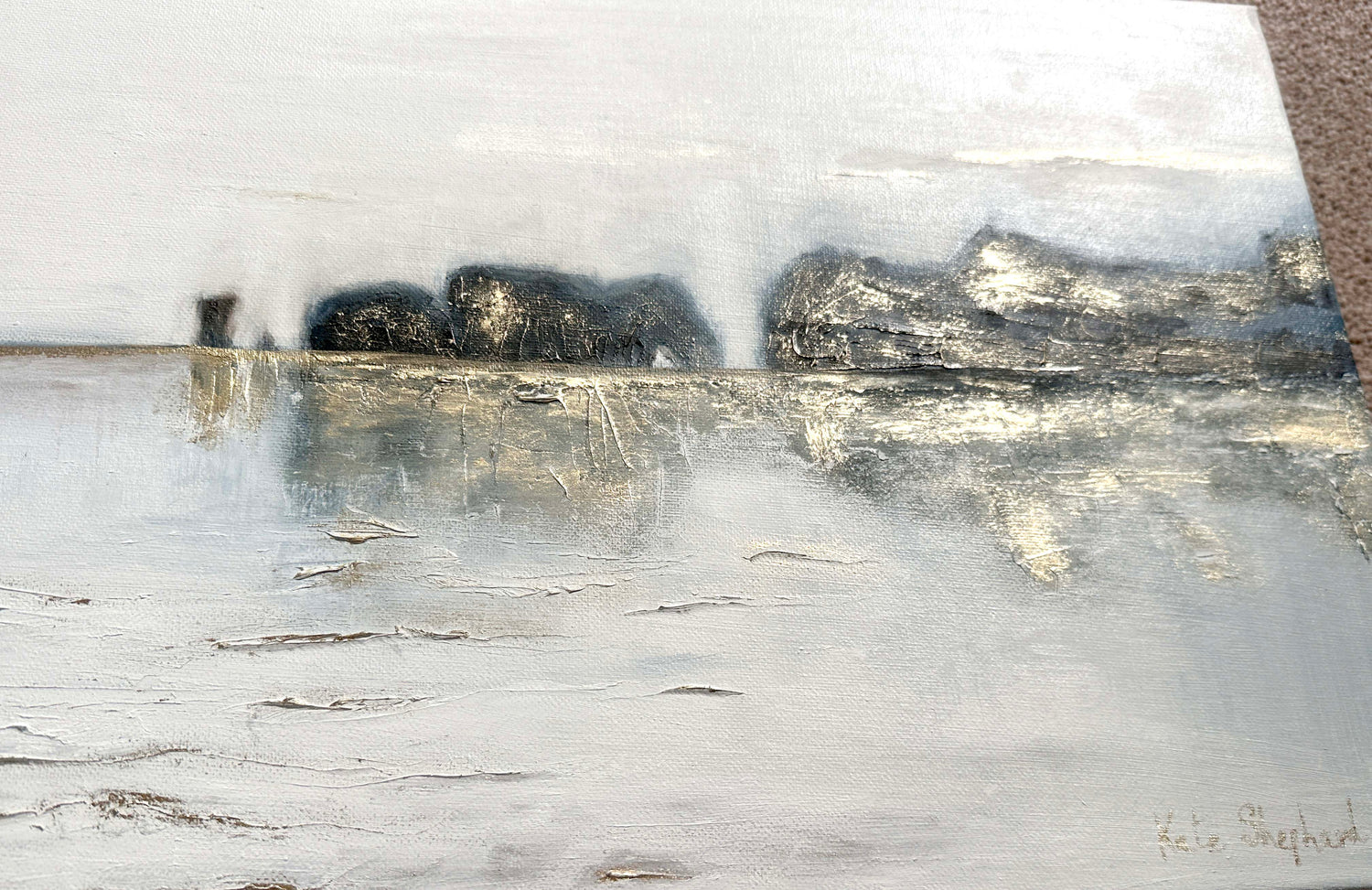 'Old Harry Reflections' - Original Dorset Seascape Painting, Jurassic Coast Wall Art Living Room Statement Piece