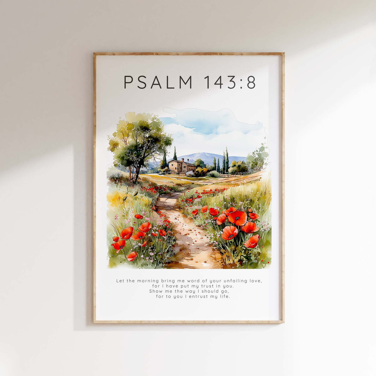 Let the Morning Bring Me Word Of Your Unfailing Love Bible Verse Art Print, Landscape Bible verse