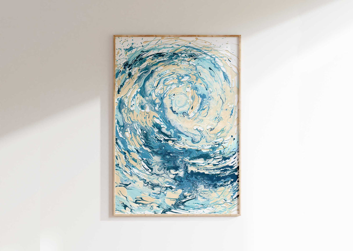 'Wave I' Ocean Wave Wall Art Print, Vibrant Crashing Sea Wave Abstract Print For Contemporary Coastal Home Decor And Beach Lovers