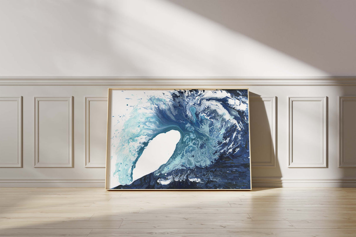 Contemporary Water Wave Wall Art, Tranquil Ocean Wave Abstract Art, Abstract Sea Wave Wall Art for Beach House, Ocean Wave Print