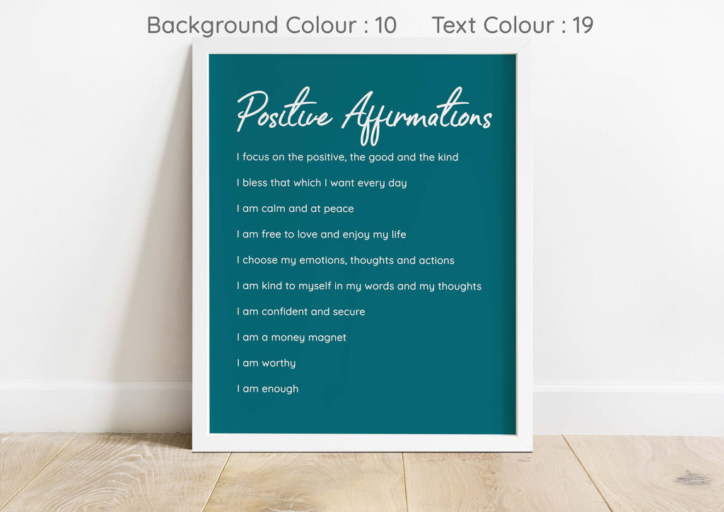 Customisable positivity print for daily inspiration, Personalised affirmations poster with tailored heading and fonts