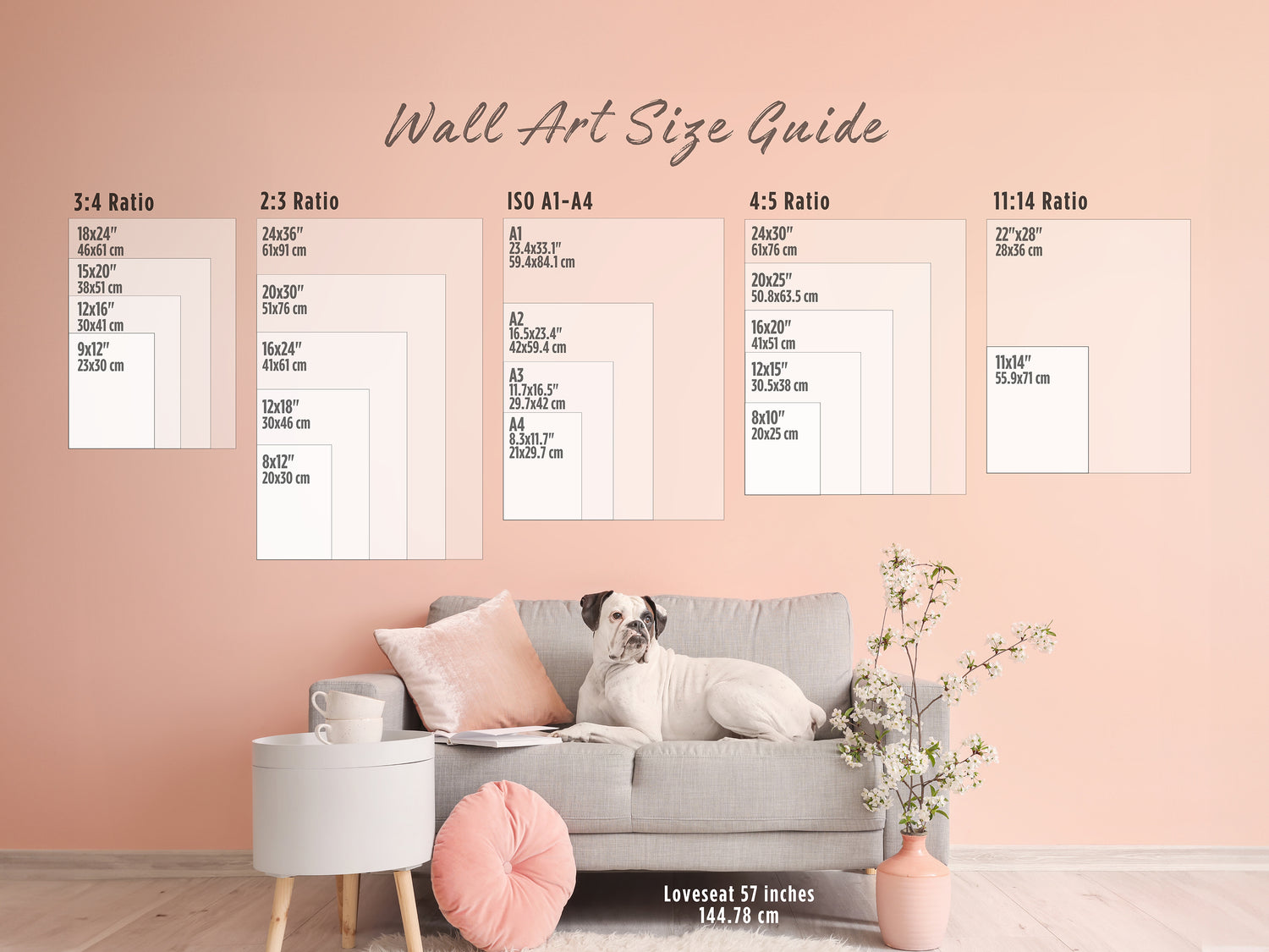 Crafty Cow Design - Print Size Comparison Chart