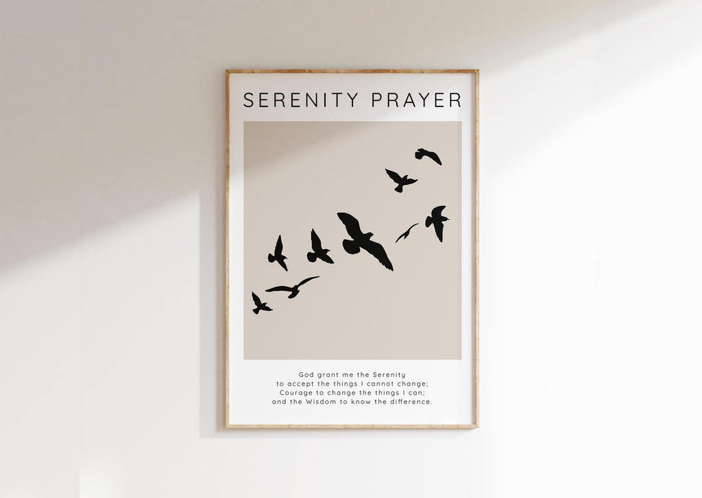 Grant Me The Serenity Prayer Wall Art Print, Recovery Gifts For Him, sobriety gift, sober gift, prayer wall decor, mental health gifts