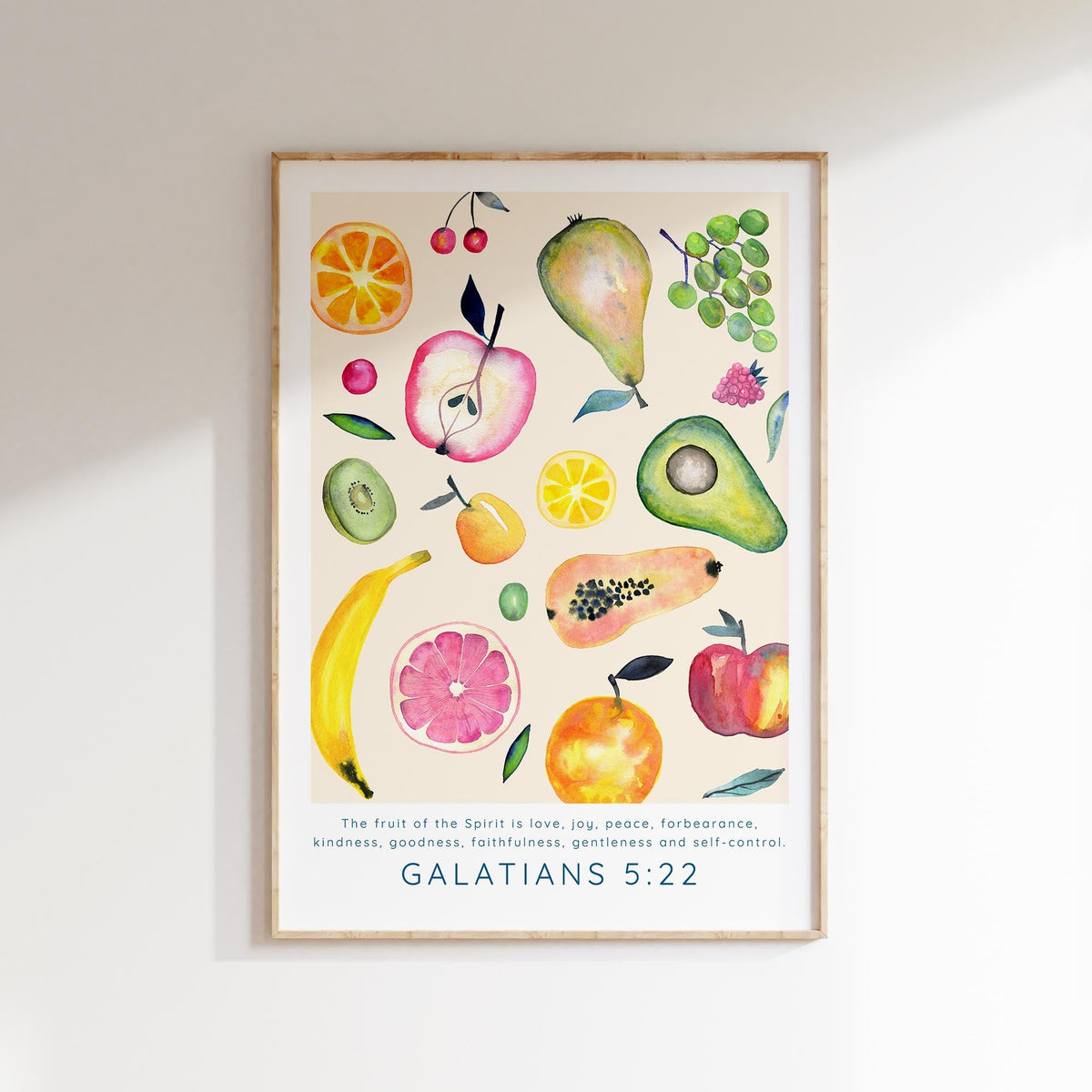 Fruit Of The Spirit Bible Verse Print, Galatians 5 22 Christian Wall A ...