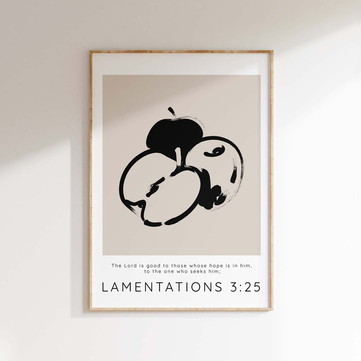 The Lord Is Good To Those Whose Hope Is In Him Minimalist Christian Print, Modern Christian art print, neutral beige decor, Lamentations 3:25