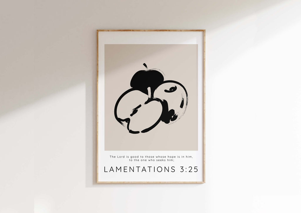 The Lord Is Good To Those Whose Hope Is In Him Minimalist Christian Print, Modern Christian art print, neutral beige decor, Lamentations 3:25