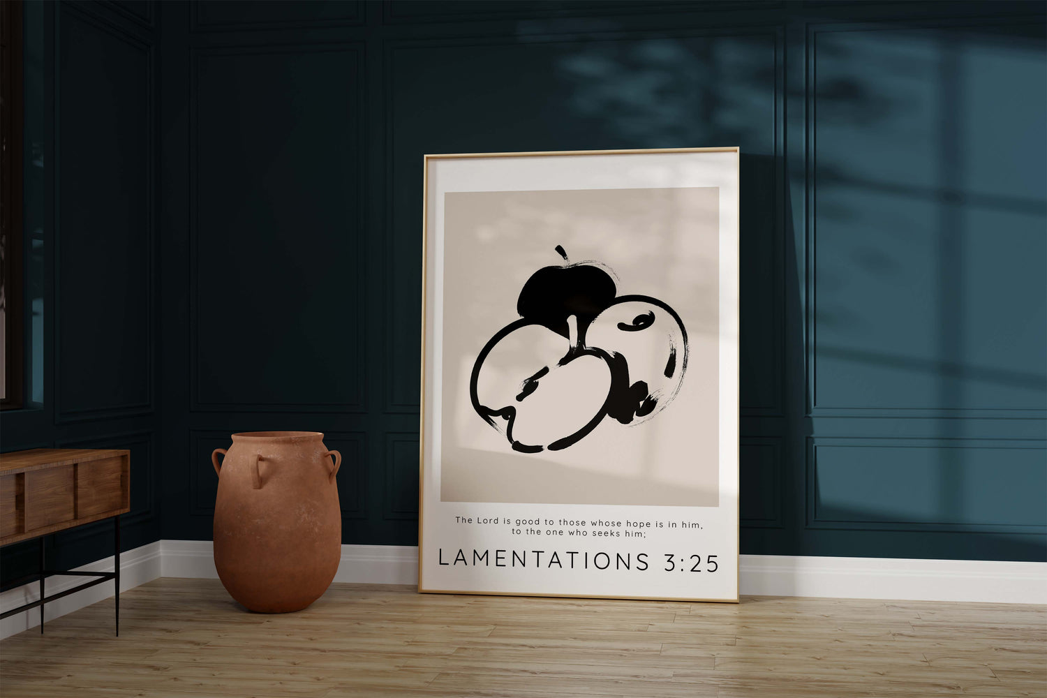 The Lord Is Good To Those Whose Hope Is In Him Bible Verse Print, Lamentations 3:25 Modern Christian Wall Art, Minimalist Neutral Print with Scripture