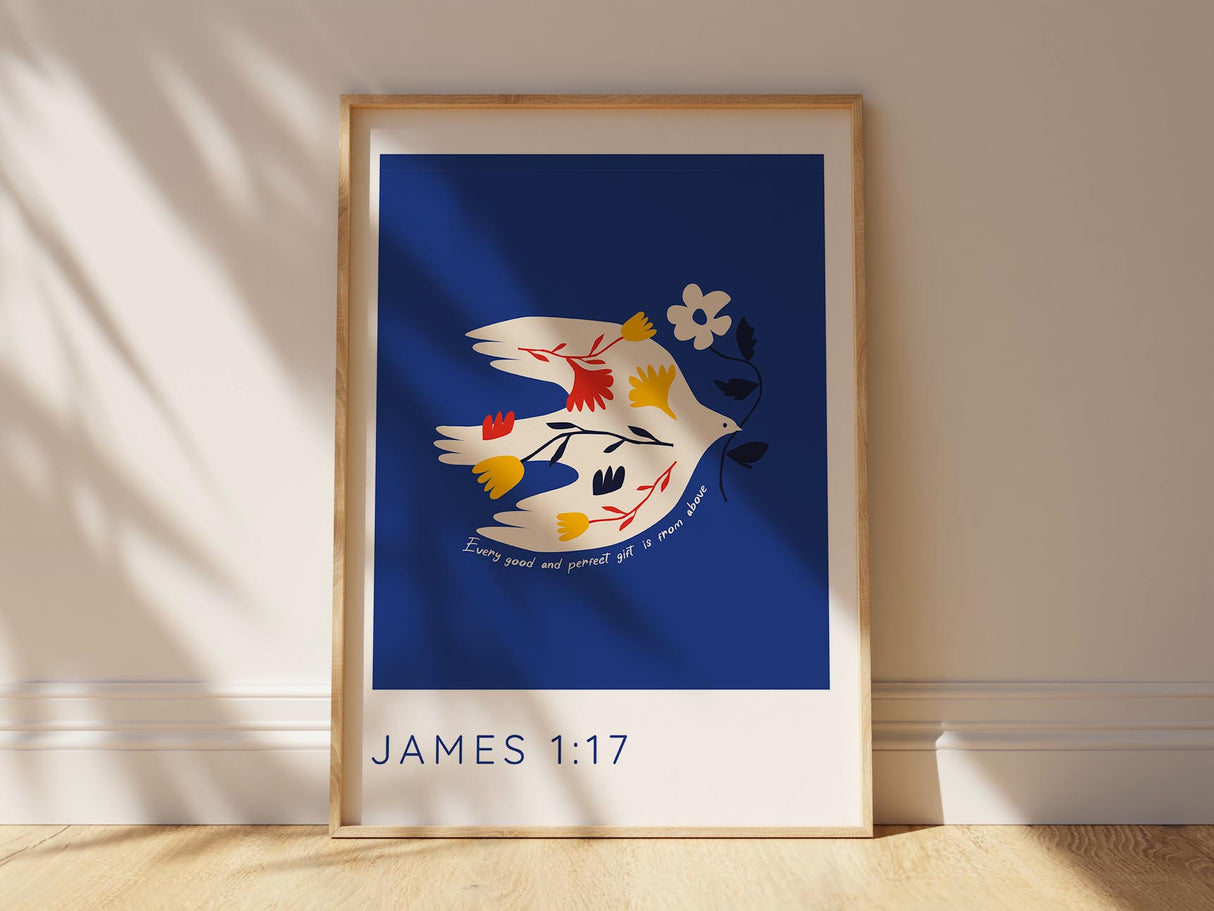 James 1 17 Print, Christian Faith Poster Perfect for home or office decor, Christian Nursery Art Idea