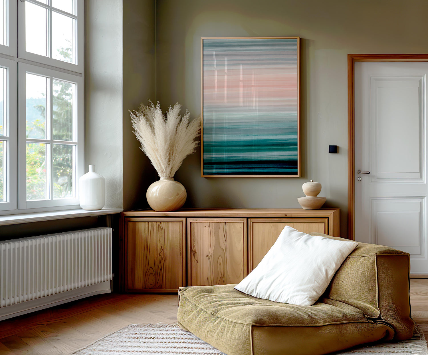 Contemporary digital artwork evoking the tranquillity of winter.