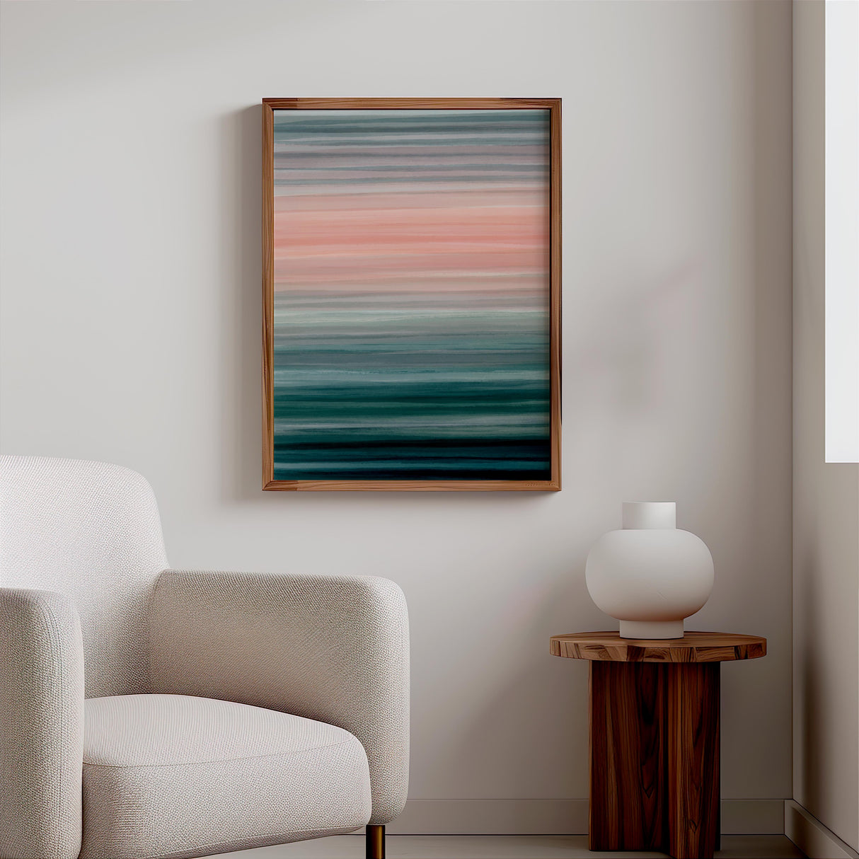 A unique, digitally created winter-inspired painting for modern interiors.