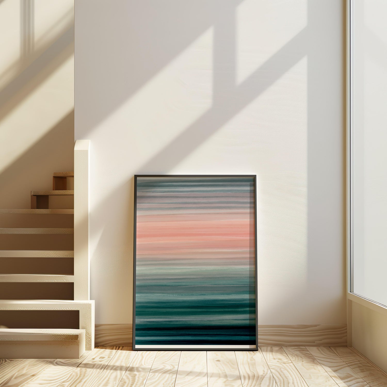 A digital abstract artwork inspired by the cool and crisp beauty of winter.