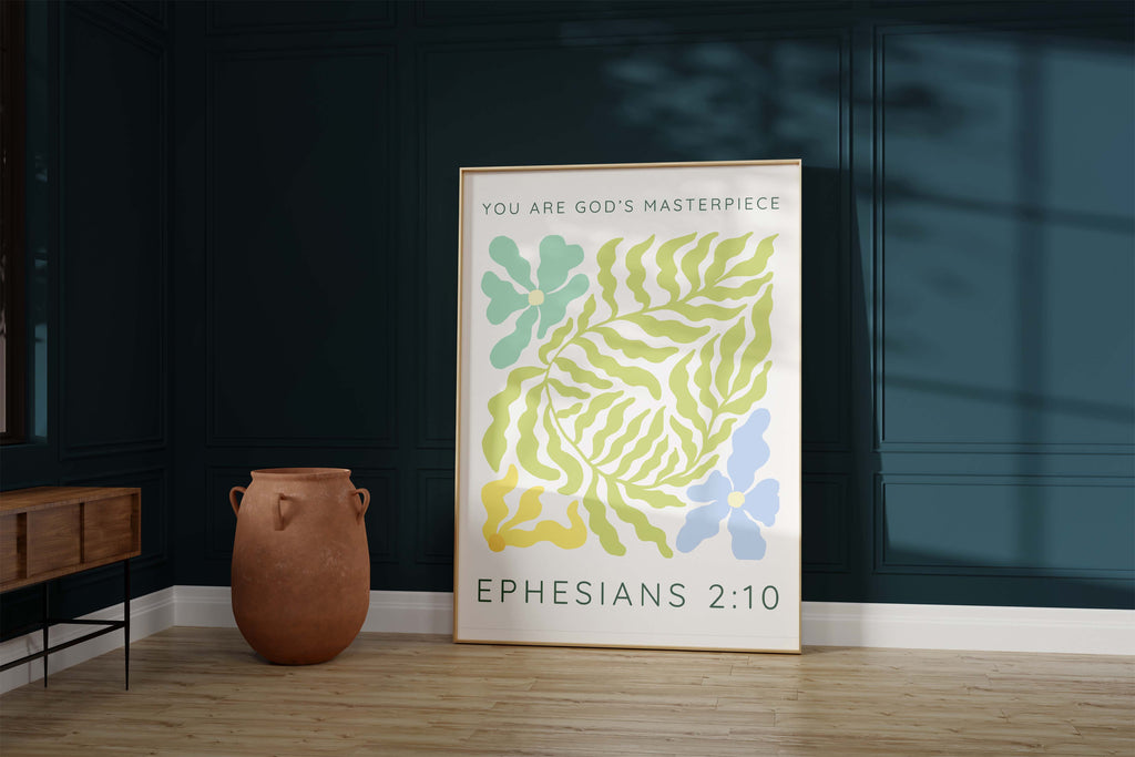 Christian art with floral motif and scripture, Inspirational Bible verse pastel floral design, Pastel flowers and scripture wall art