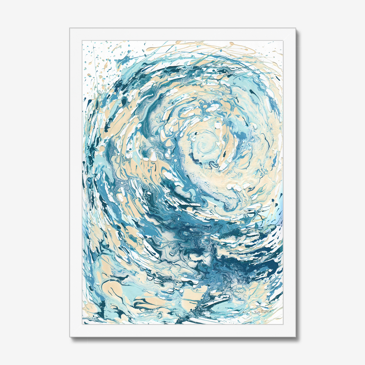 'Wave I' Blue Wave Wall Art Ocean Artwork for Coastal Decor Bedroom Ideas, Abstract Crashing Wave Art Sea Print Ocean & Beach Lover Gift Idea