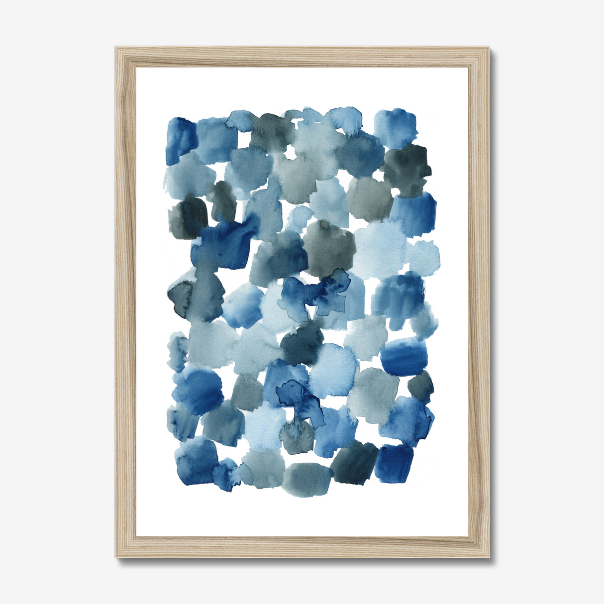‘Twilight Drift’ Blue Abstract Wall Art, Modern Watercolour Print, Serene Indigo and Blue Bedroom Decor, Calming Contemporary Minimalist Art