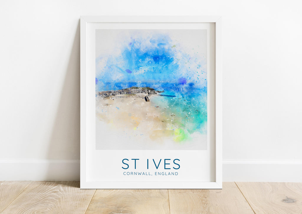 St Ives ocean print for surfer, Cornwall surf gift, St Ives beach home decor, Cornwall surf art print, St Ives ocean art print, Turquoise sea