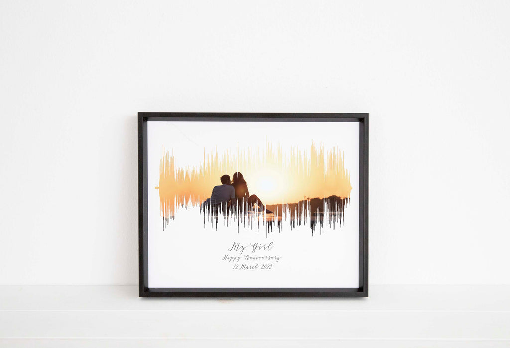 anniversary gift for couple, anniversary gifts for couples uk, anniversary gifts for her uk, boyfriend gift, song in a personalized soundwave print