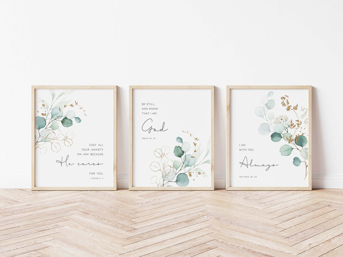 Christian Print Sets, Contemporary Christian Wall Art Uk, Bible Art
