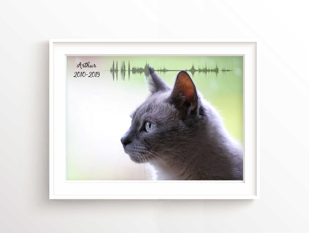 Cat Memorial Photo Sound Wave, Cat Wall Art, Cat Lover Gift, Cat Lover Gifts UK