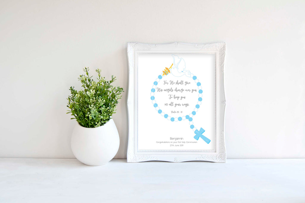First Holy Communion Presents For Boy, personalised holy communion prints, first communion keepsakes