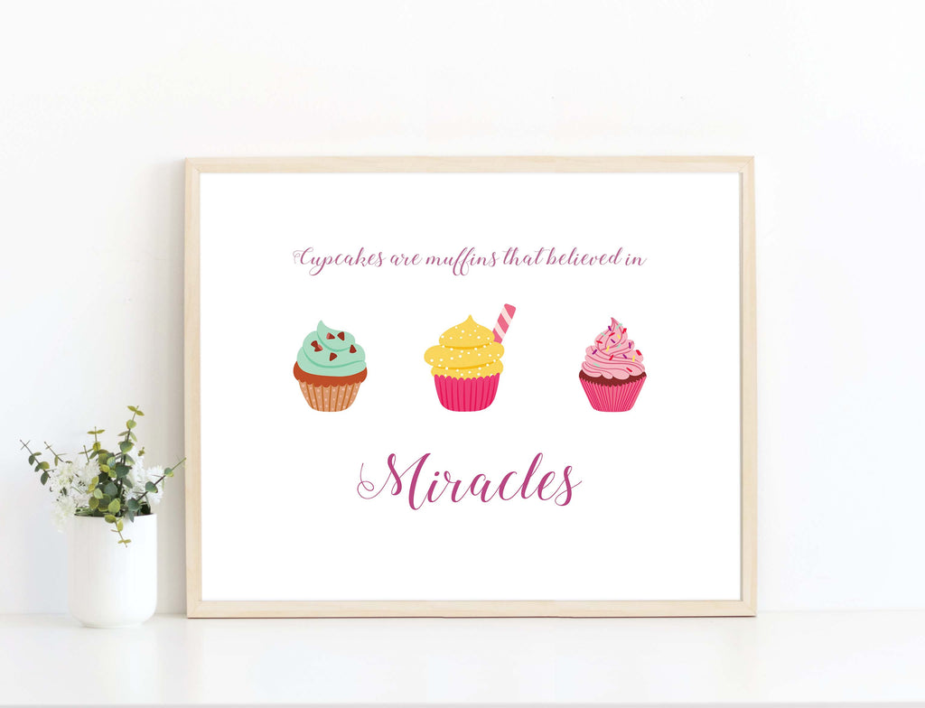 Funny Kitchen Wall Art, Cupcake Quotes for Kitchen, Baking Prints, baking posters art prints, gift for baker, cake art