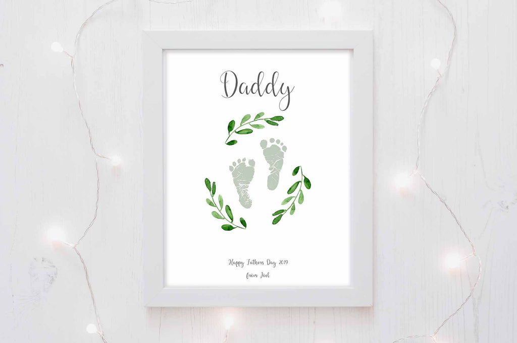 Baby Footprint Print, Personalized Gift for Dad, Keepsake Gift for Dad, Keepsake gift for Fathers Day