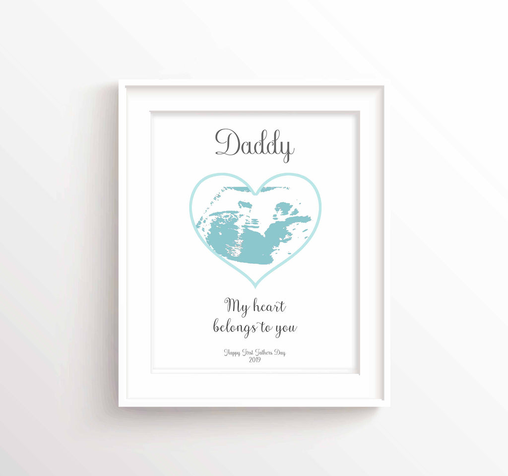 Dad from Baby, Birthday Gift for Dad Print, First Fathers Day Gifts, Baby Footprint Art, Gift for Daddy from Baby