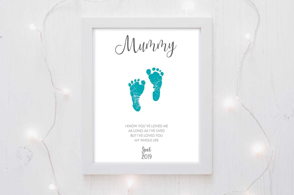 mothers day gifts from dog, mothers day gifts from baby son, baby footprint art for dad, mothers day gift from baby