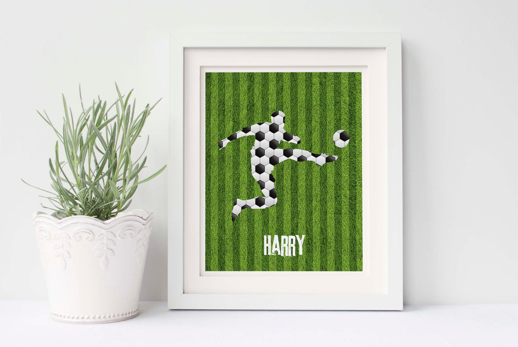 Football Bedroom Decor Idea, Football Prints, Soccer Art, Personalised Football Picture, Soccer Gifts
