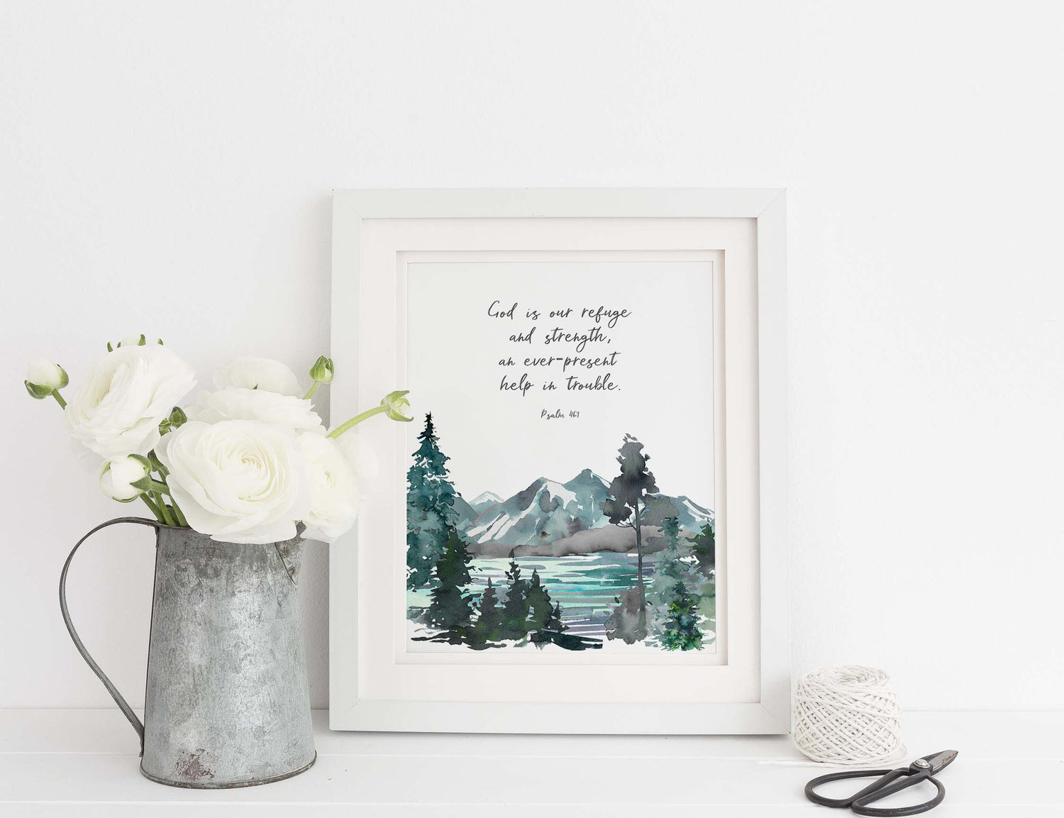 bible verse home decor, bible verse mountain, bible verse about hope, bible verse about strength, mountain wall art