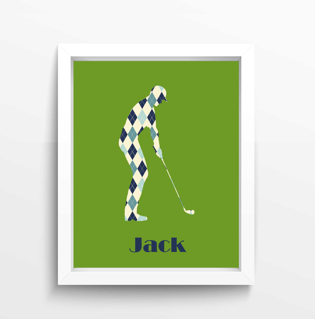  Golf Gifts for Men, Golf Art, Personalised Name Print, Golf Room, Boys Room Prints, Personalized Teen Boy Gift