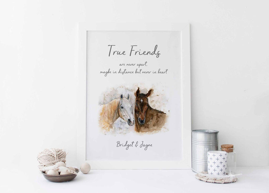 Friendship Gift for Horse Lover, BFF Gifts, Best Friends Gifts, Horse Print, Horse Watercolor, Bestie Gifts, horse gift