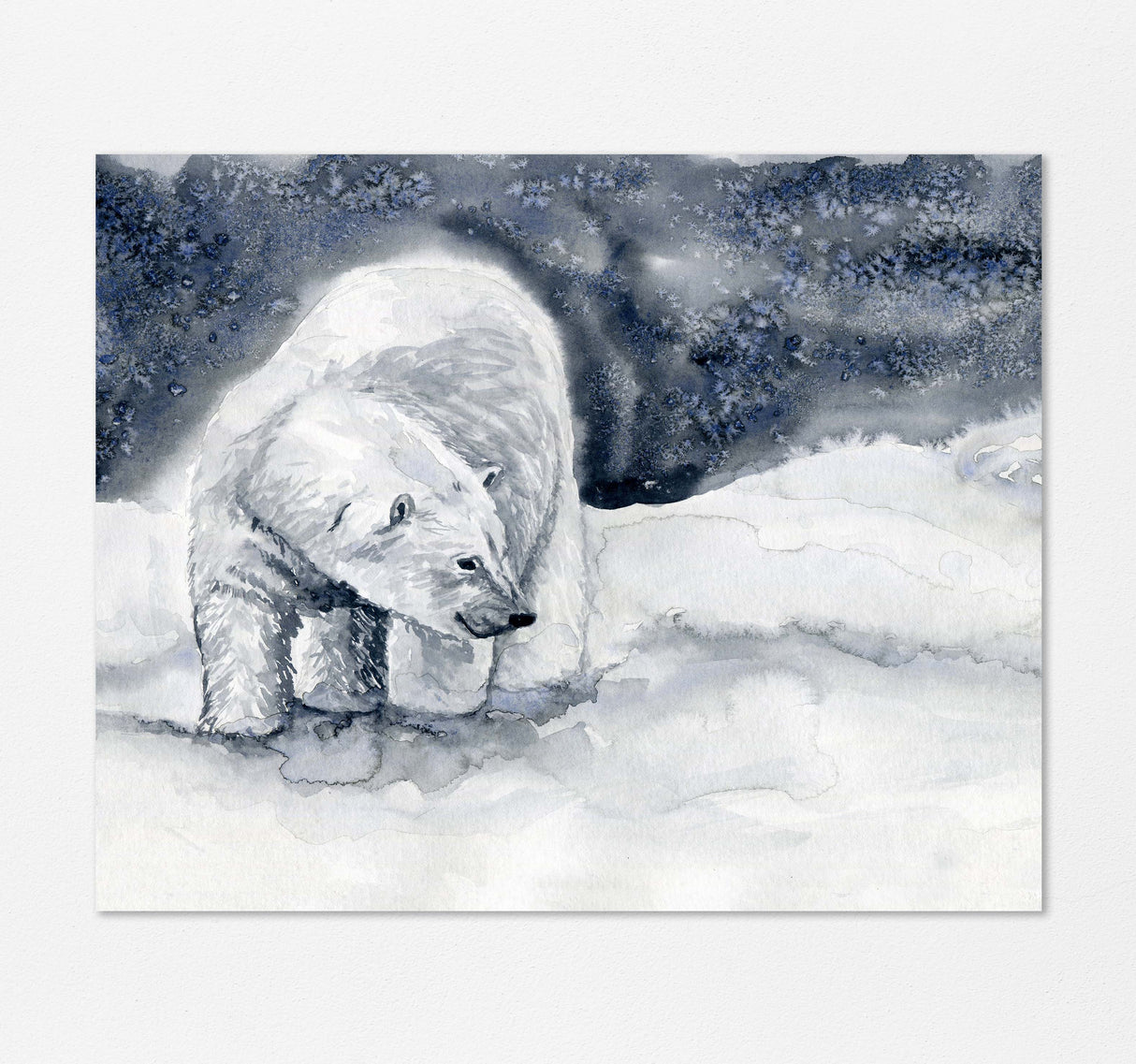 polar bear decor, winter decor, snow decor, winter theme art, winter theme decor, christmas theme wall art, snowy art print