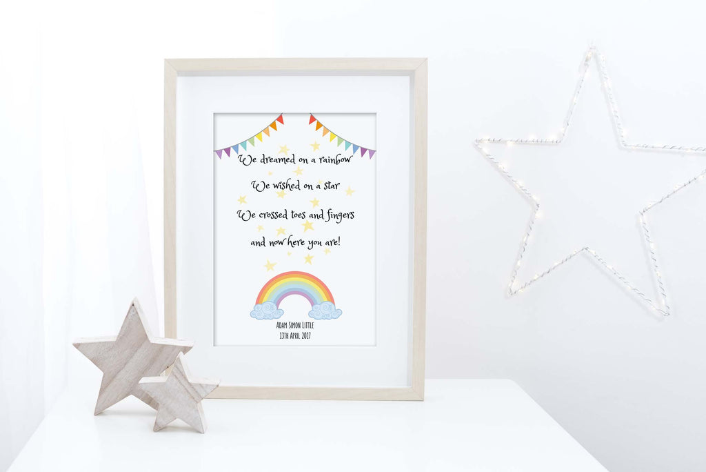 Nursery Wall Art Girl, Pictures for Girls Room, Rainbow Baby Wall Art, Rainbow Baby Presents, rainbow baby gift with custom details