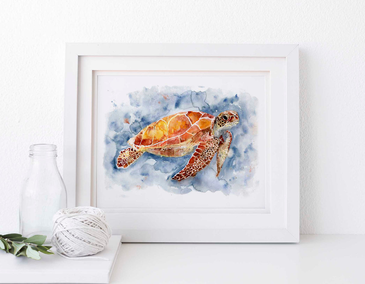 sea turtle watercolor painting, sea turtle watercolor decor, watercolor sea turtle images, sea turtle art, beach themed wall art uk