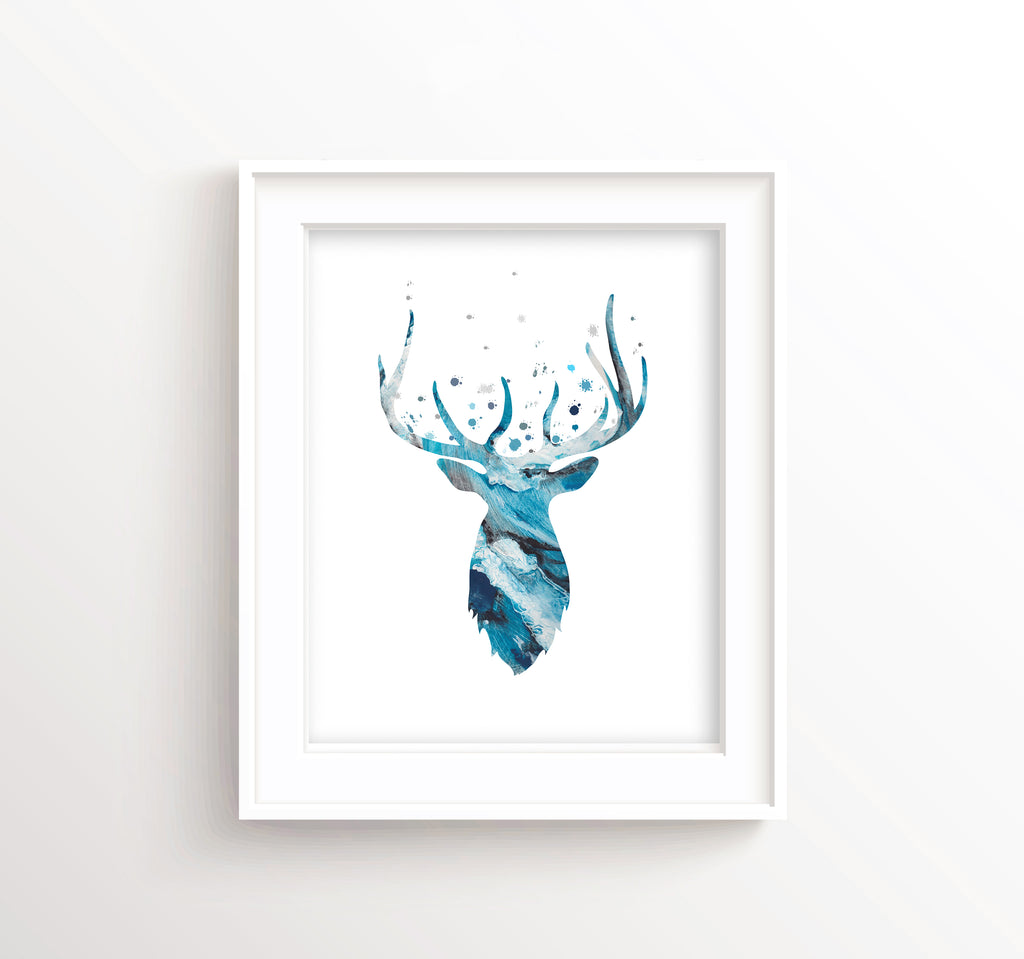 Abstract Stag Head, Abstract Stag Art, Abstract Stag Print, Deer Art, Stag Head Wall Art, Stag Head Wall Decor,Gift Idea