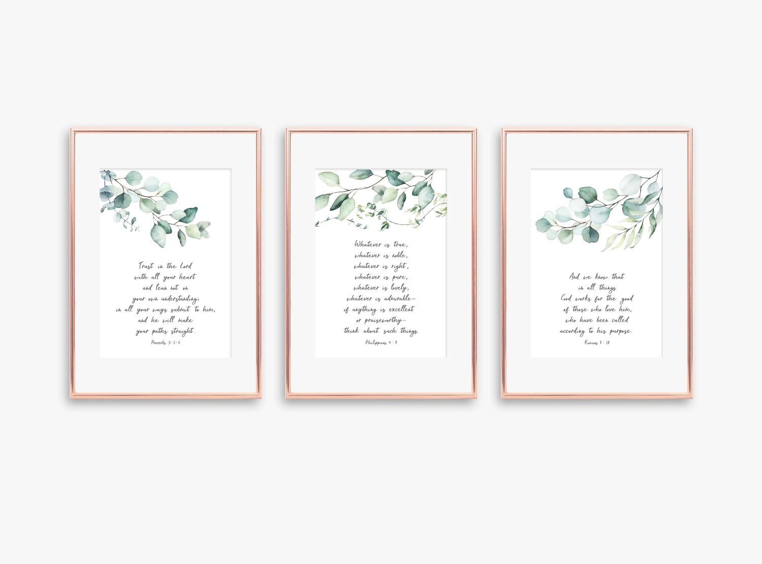 contemporary Christian Wall Art Uk, christian print sets uk, botanical print sets, botanical wall art, botanical prints