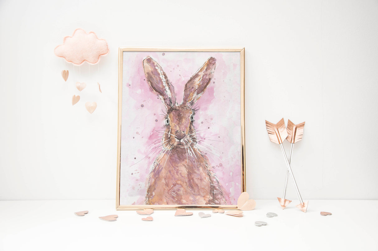 Watercolour Hare Painting, Watercolour Hare Pictures, hare watercolor paintings, hare watercolor artwork, hare wall art
