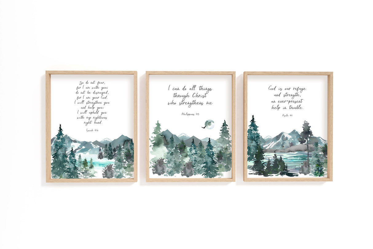 Comfort Christian Art Print Set of 3, Bible Verses about Comfort, Christian Prints, Christian Artwork UK, Bible Verse